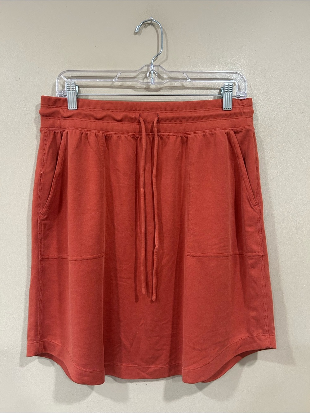 Lou & Grey Woman’s Coral Orange Skirt Drawstring Pockets Size Medium